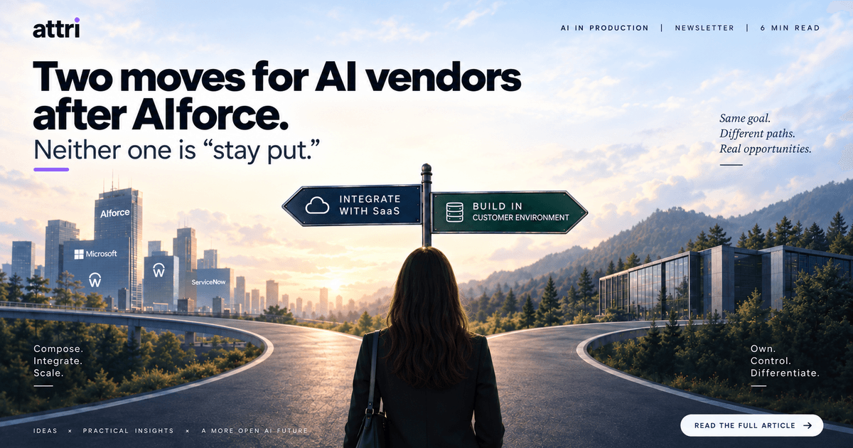 Two moves for AI vendors after AIforce. Neither one is "stay put."